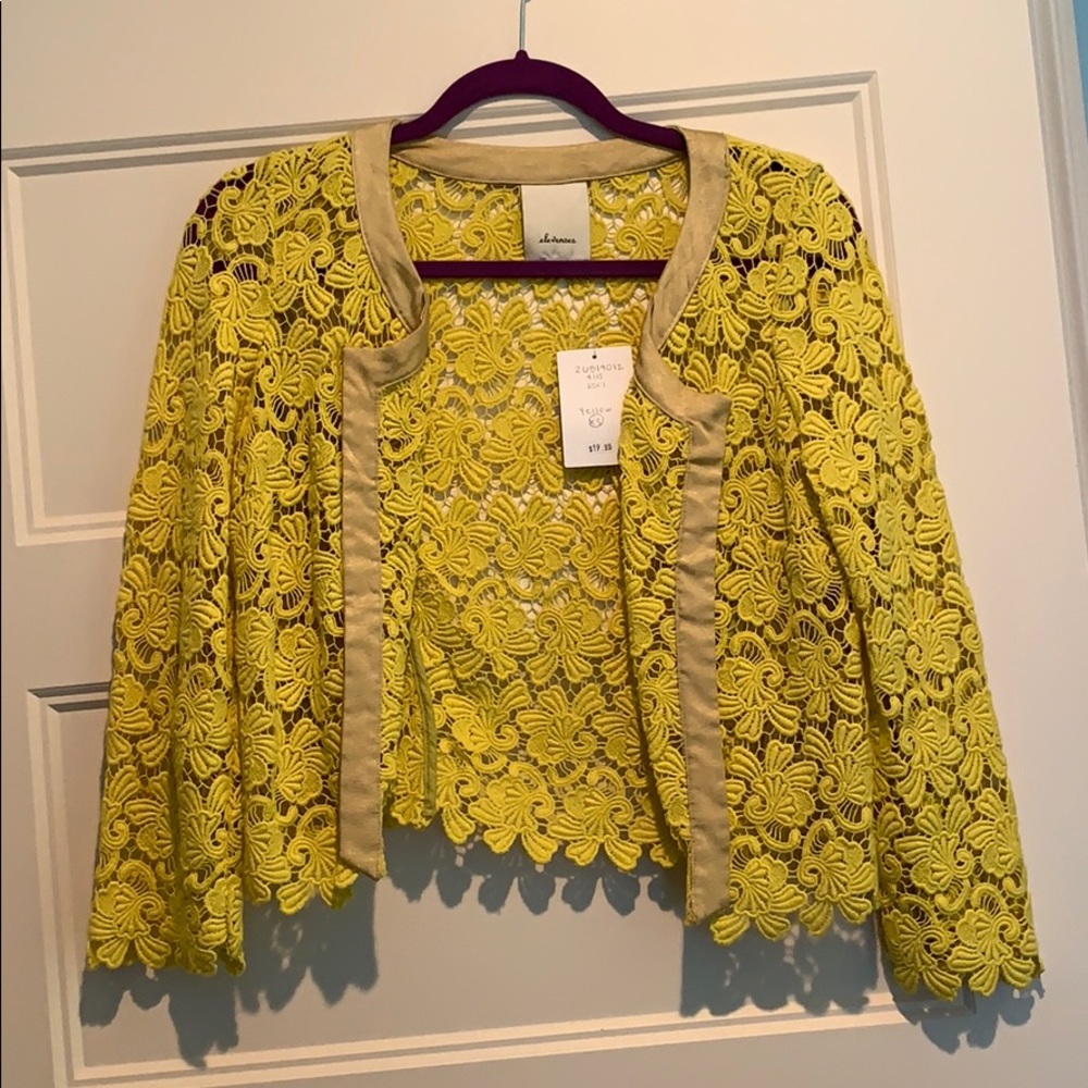 Yellow lace jacket